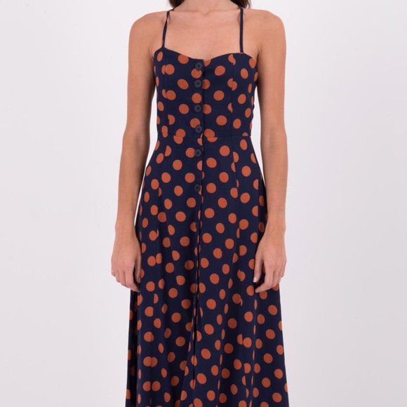 BSL, Open Back Strapped Midi Dress , Navy, Size S - Picture 5 of 9